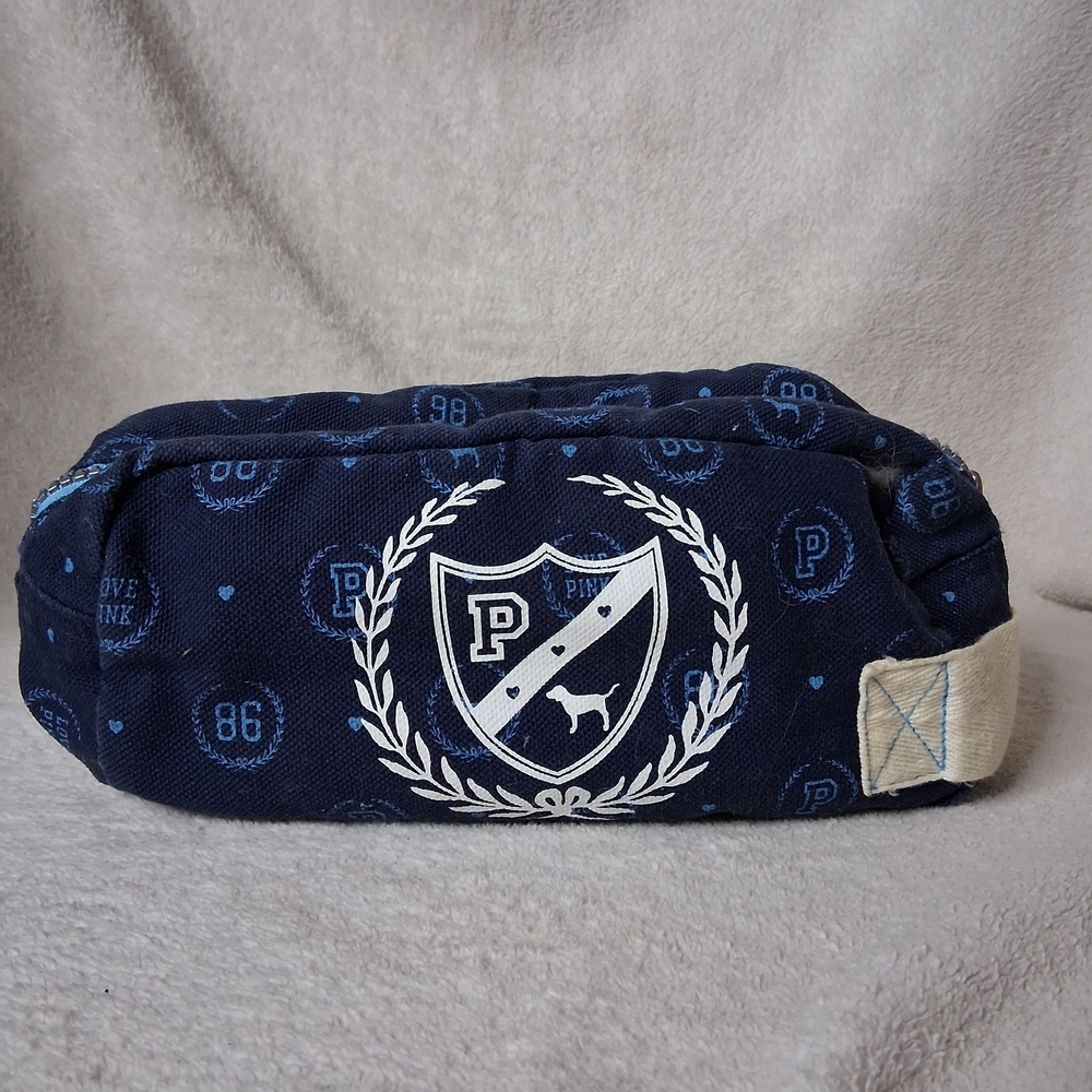 PINK Victoria's Secret Toiletry Bag with Crest Design University Bag